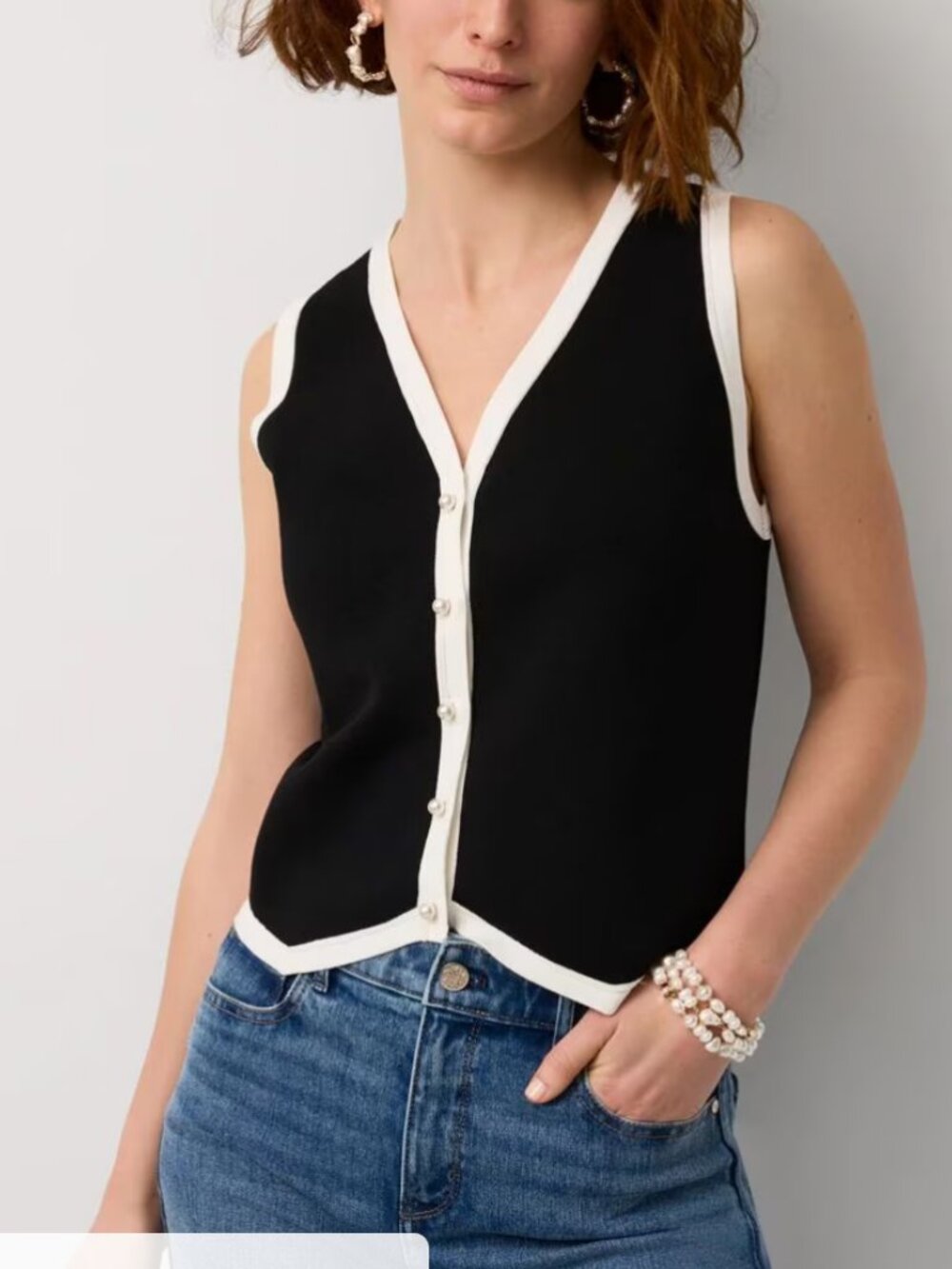 nwt WHITE HOUSE BLACK MARKET colorblock vest xs